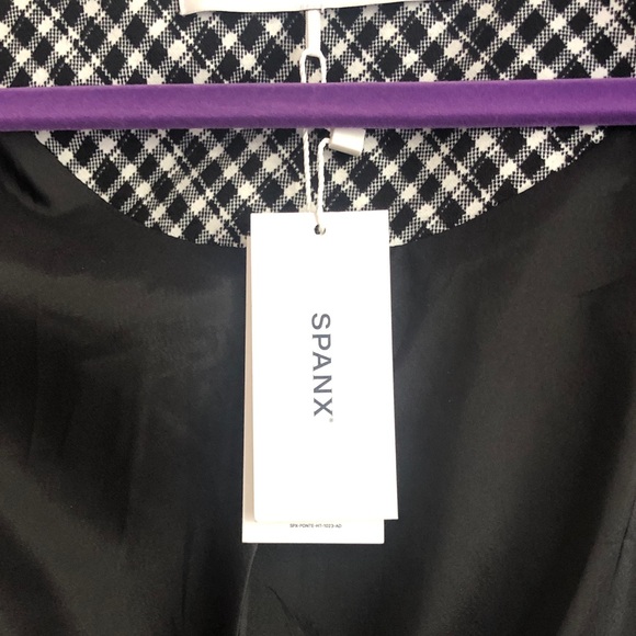 NWT SPANX Ponte Lady Jacquard Black/White Checkered Jacket - Picture 7 of 10